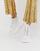 Dr Martens Zuma Flat Leather Boots In White - White