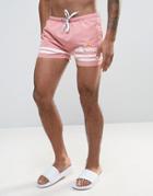 Ellesse Printed Stripe Swim Shorts In Pink - Pink