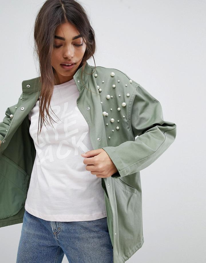 Asos Design Pearl Jacket - Green