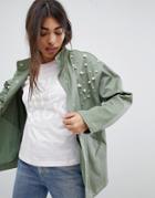 Asos Design Pearl Jacket - Green