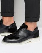 Zign Leather Suede Mix Oxford Shoes - Black