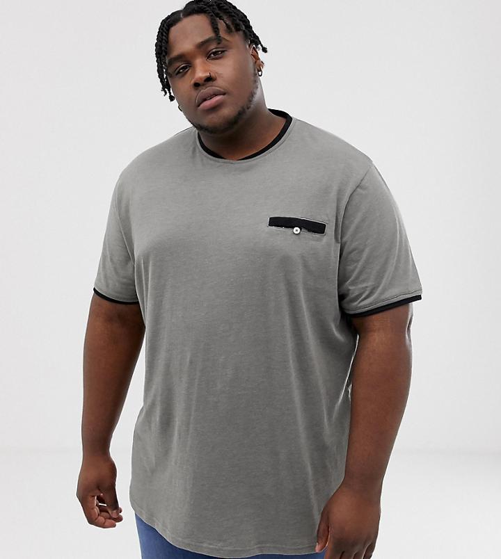 Duke King Size T-shirt With Jet Pocket In Gray Green