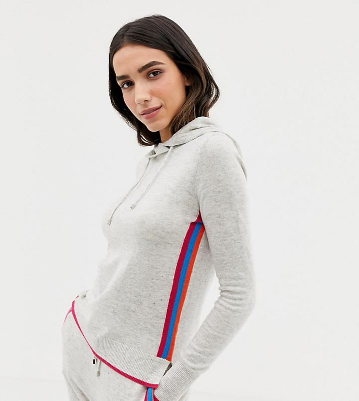 Oasis Hoodie With Rainbow Stripe In Gray - Multi