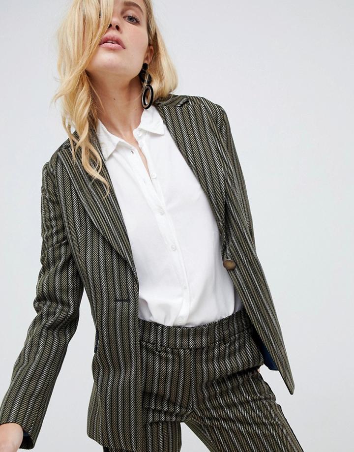 Sisley Stripe Tailored Blazer - Green