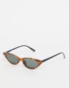 Asos Design Cat Eye Sunglasses In Tort With Shiny Black Arms-brown