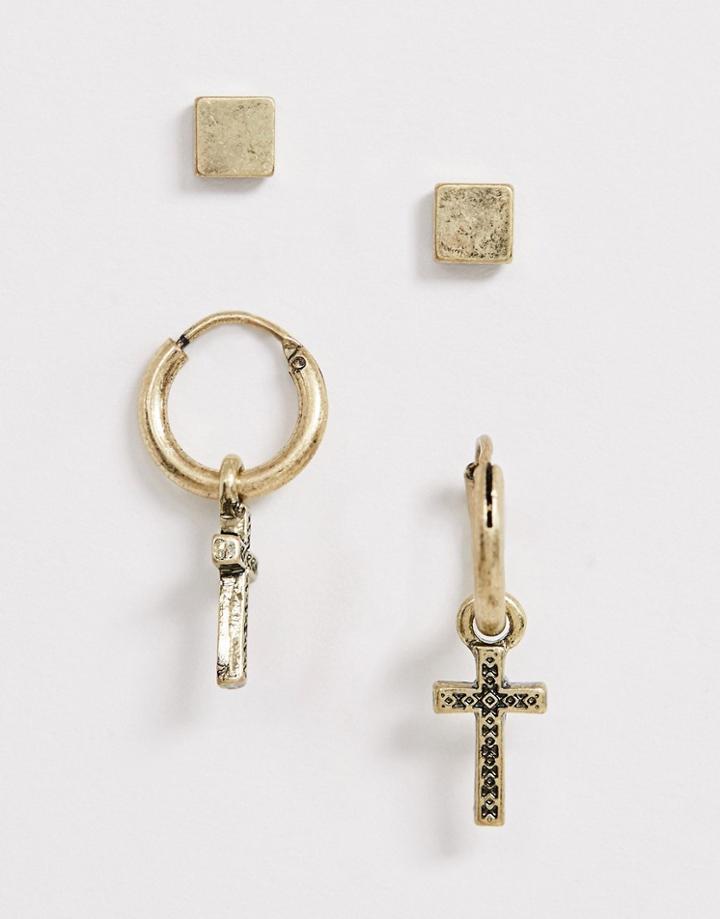 Icon Brand Earring 2 Pack In Gold