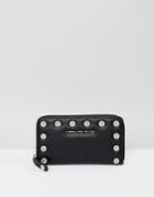 Versace Jeans Zip Around Wallet With Circular Studs - Black
