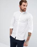 Hugo By Hugo Boss Elisha Extra Slim Fit Stretch Poplin Shirt In White - White