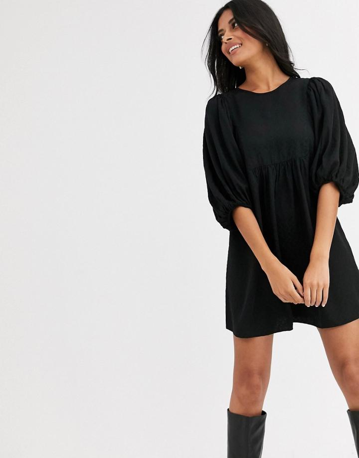 & Other Stories Smock Dress In Confetti Dot Black Base-multi