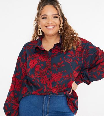 In The Style Plus Exclusive Shirt In Multi Floral Print