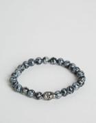 Simon Carter Snowflake Obsidian Beaded Skull Bracelet - Blue