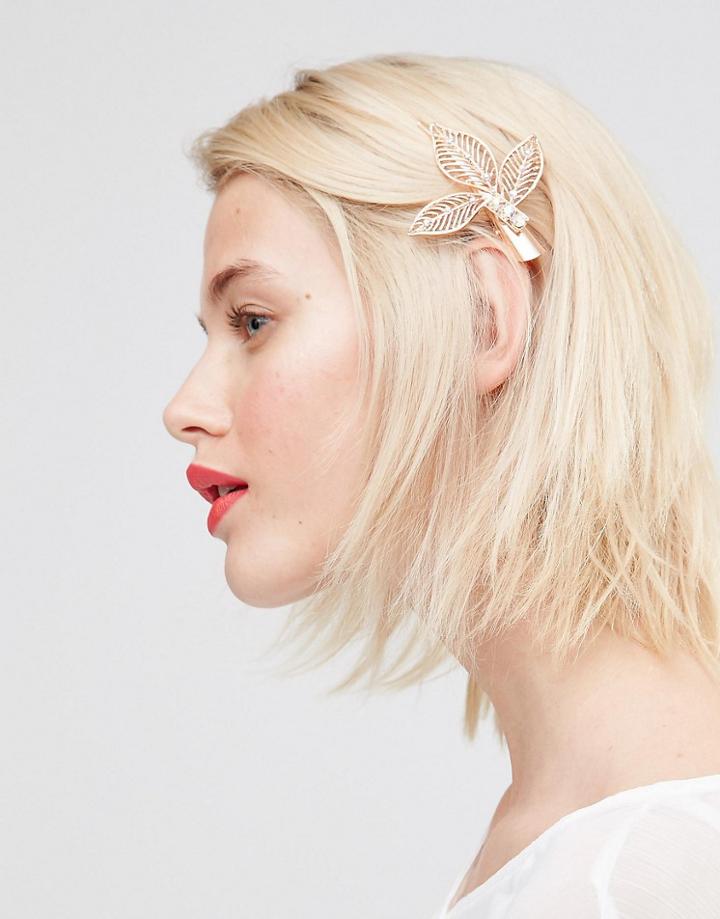 Johnny Loves Rosie Ashley Leaf Hair Clip - Rose Gold