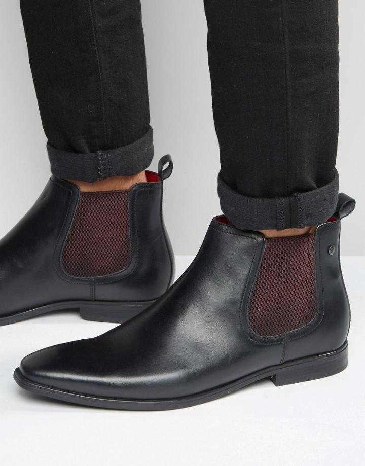 Base London William Leather Chelsea Boots - Black