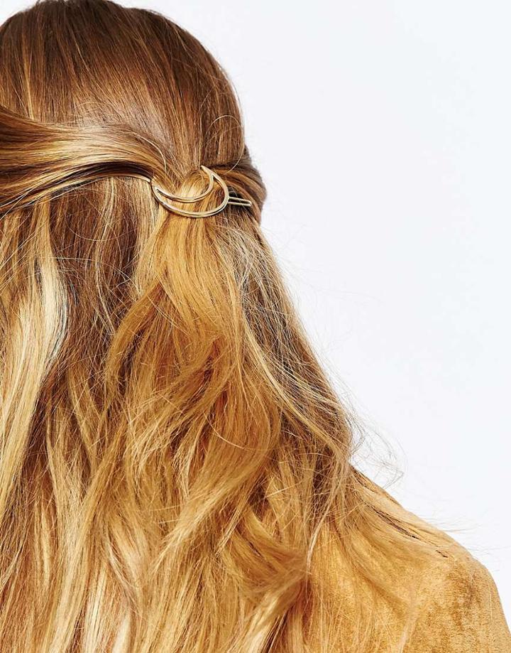 Asos Open Moon Hair Clip - Gold