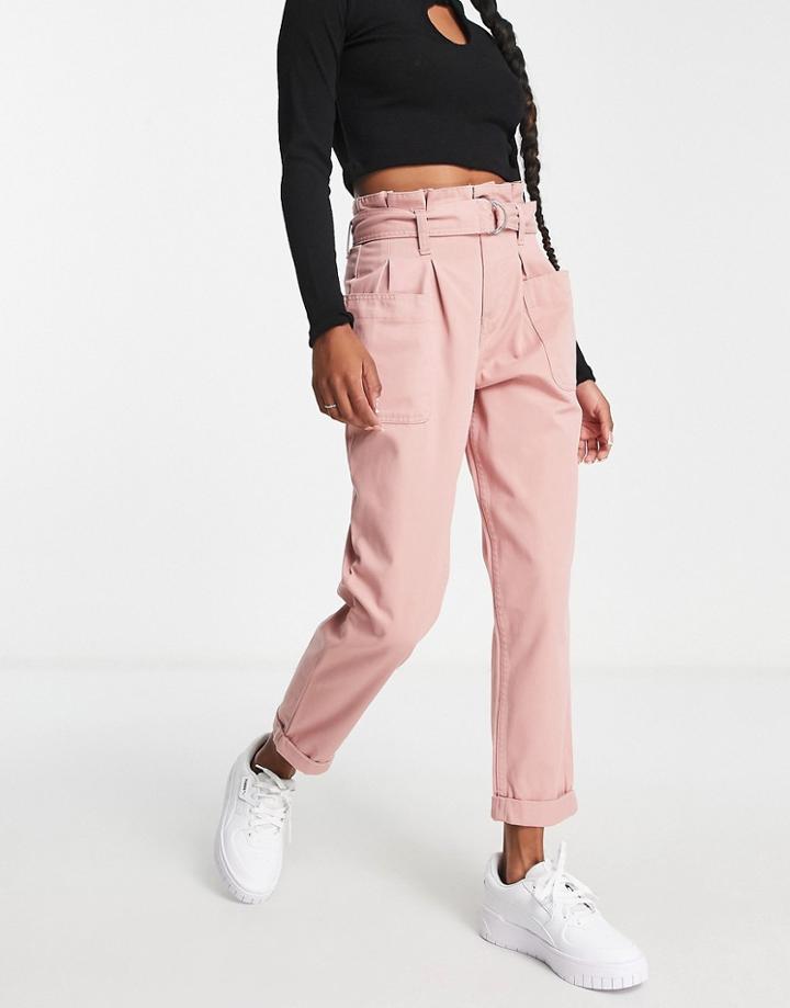 Miss Selfridge High Waisted Jeans In Pink