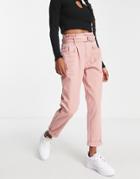 Miss Selfridge High Waisted Jeans In Pink