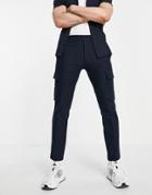 River Island Cargo Pants In Navy