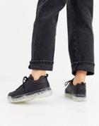 Truffle Collection Clear Sole Chunky Sneaker In Black