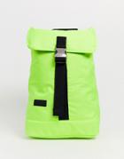 Consigned Single Clip Backpack In Neon Yellow