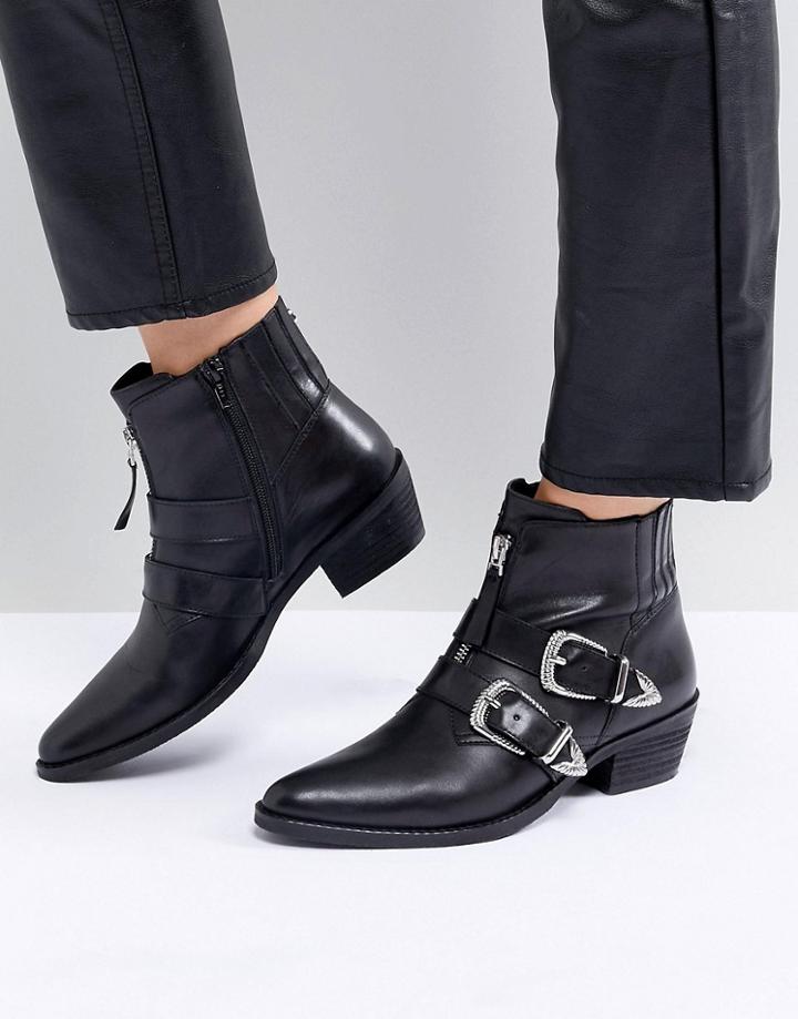 Steve Madden Leia Buckle Western Boot - Blue