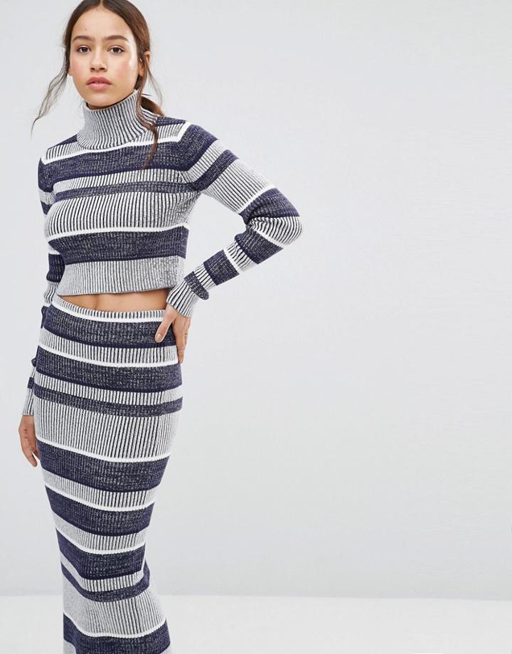 Finders Keepers Never Catch Me Striped Sweater - Navy