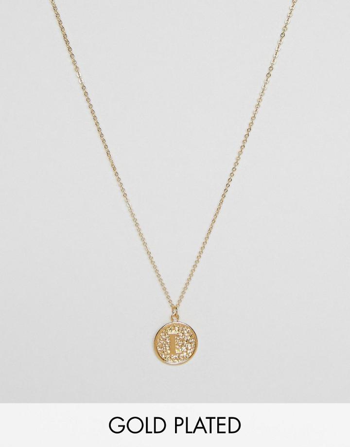 Ottoman Hands L Initial Pendant Necklace - Gold