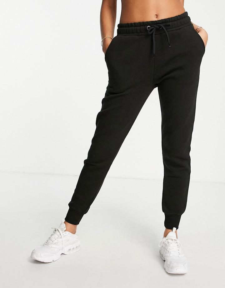 Na-kd Cotton Logo Print Sweatpants In Black - Black