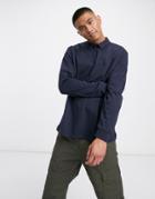 Asos Design Long Sleeve Rugby Jersey Polo In Navy
