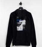 The North Face Collage Hoodie In Black/blue Exclusive At Asos