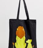 Disney The Lion King X Asos Design Unisex Tote Bag With Mufasa And Simba Print - Black