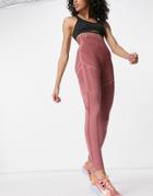 Love & Other Things Gym Contrast Panel High Waisted Leggings In Pink