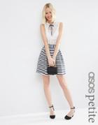 Asos Petite Mini Prom Skirt In Stripe - Multi