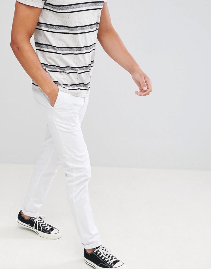 Asos Design Slim Chinos In White