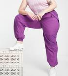 Asos Design Curve Workwear Cargo Pants With Seam Detail In Purple