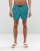 Asos Short Length Swim Shorts In Teal - Teal
