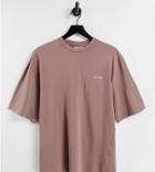 Collusion Organic Cotton Logo T-shirt In Mocha-brown