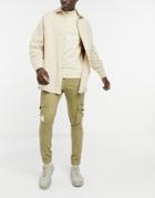 Asos Unrvlld Spply Tapered Cargo Pants In Stone-neutral
