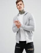 New Look Zip Through Hoodie In Grey - Gray