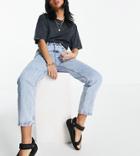 Pull & Bear Petite Mom Jean In Light Blue-blues