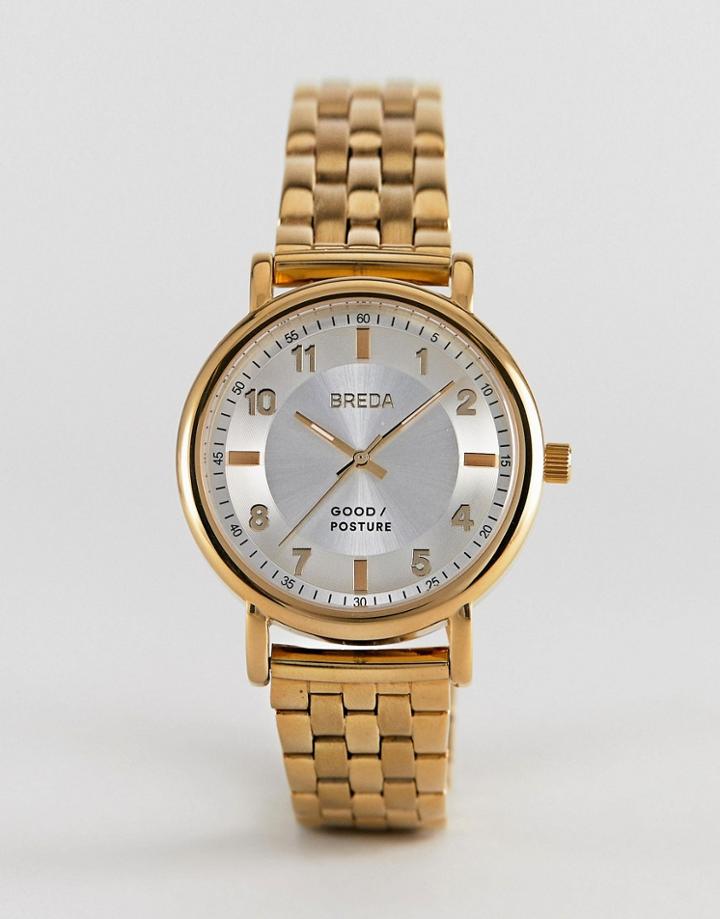 Breda Unisex Gold Plated Watch In Gold - Gold