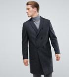 Heart & Dagger Double Breasted Wool Mix Overcoat - Gray