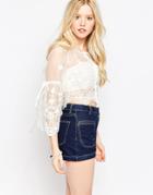 Parisian Top In Vintage Look Lace - White