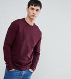 Asos Tall Sweatshirt In Burgundy - Red