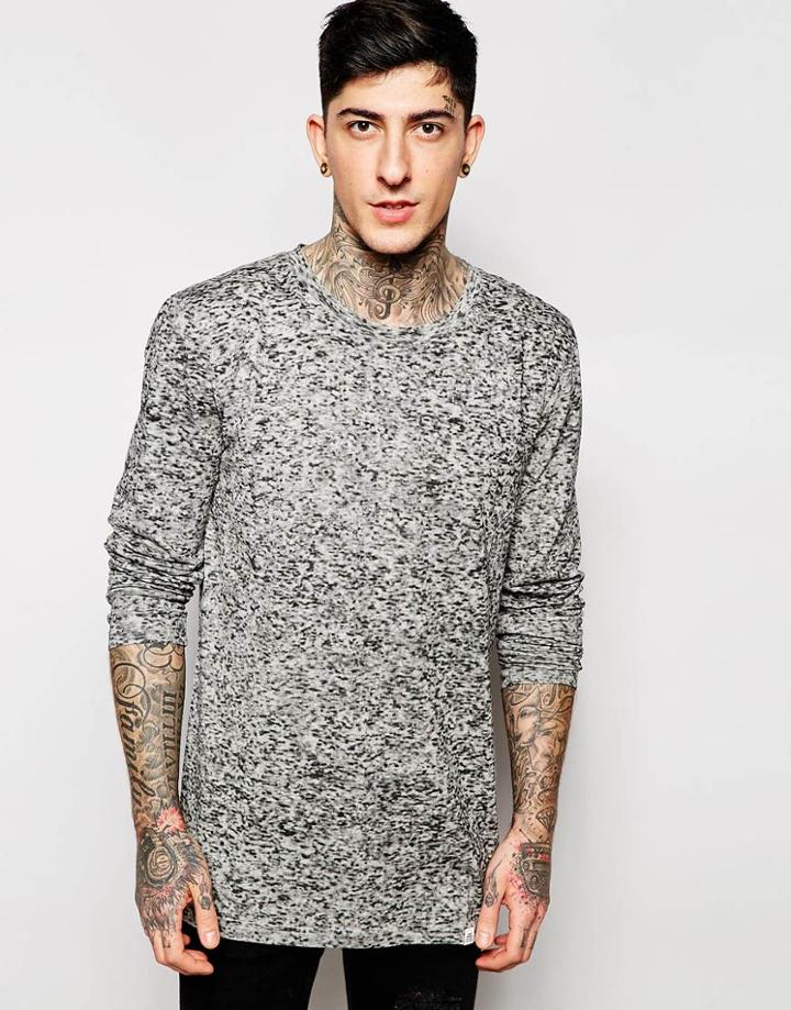 Cheap Monday T-shirt Standard White Noise Melange In Gray - Gray Melange
