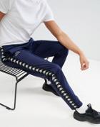 Kappa Joggers With Logo Taping In Navy - Navy