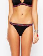 New Look Geo-tribal Band Bikini Bottoms - Black