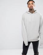 Asos Oversized Longline Hoodie In Stone With Super Long Sleeves - Beig