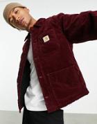 Carhartt Wip Michigan Cord Jacket In Burgundy-red