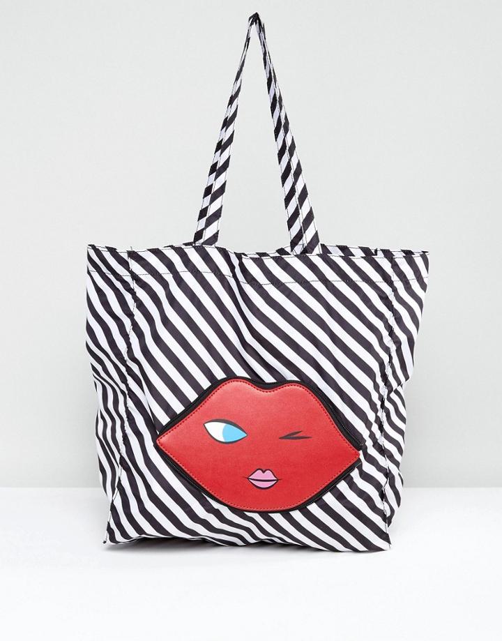 Lulu Guinness Emoji Foldaway Shopper Bag - Red