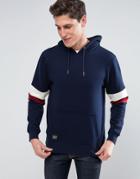 Threadbare Cut And Sew Pull Over Hoodie - Navy